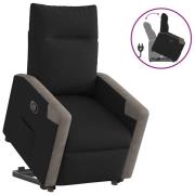 vidaXL Reclinerfåtölj med uppresningshjälp svart tyg