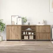 vidaXL Sideboard 3 pcs Artisan Ek 70 x 41 x 75 cm Konstruerat trä
