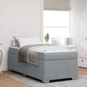 vidaXL Sängram med madrass Ljusgrå 80 x 200 cm tyg