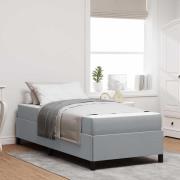 vidaXL Bäddfjäder Ljusgrå 90 x 190 cm tyg