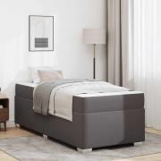 vidaXL Sängram med madrass Grå 80 x 200 cm tyg