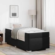 vidaXL Sängram med madrass Svart 90 x 200 cm tyg