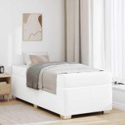 vidaXL Sängram med madrass Vit 90 x 200 cm tyg