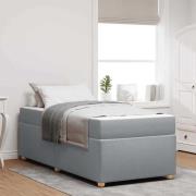 vidaXL Sängram med madrass Ljusgrå 90 x 190 cm tyg