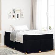 vidaXL Sängram med madrass Svart 120 x 190 cm tyg