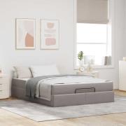 vidaXL Sängram Taupe 140 x 200 cm tyg