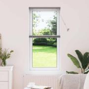 vidaXL Fönsterpersienn med gardiner Manuell Silver Aluminium