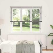 vidaXL Fönsterpersienn med gardiner Övrigt Silver 80 x 130 cm Aluminiu...