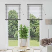 vidaXL Fönsterpersienn med gardiner Silver Aluminium