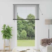 vidaXL Fönsterpersienn med gardiner Manuell Mörkgrå Aluminium
