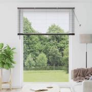 vidaXL Fönsterpersienn med gardiner Svart Aluminium