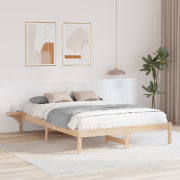 vidaXL Sängram med sängbord Brun 160 x 200 cm Brun
