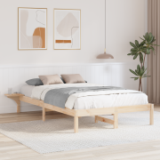 vidaXL Sängram med sängbord Brun 140 x 190 cm Brun
