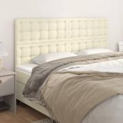 vidaXL Sänggavel krämfärgad 160x5x118/128 cm konstläder