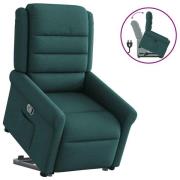 vidaXL Reclinerfåtölj med uppresningshjälp mörkgrön tyg