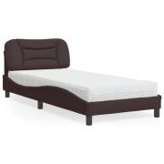 vidaXL Ramsäng med madrass mörkbrun 80x200 cm tyg
