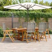 vidaXL Hopfällbara trädgårdsstolar 6 st 47x47x89 cm massiv teak