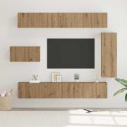 vidaXL TV-bänkset 8 pcs artisan ek 30.5 x 30 x 90 cm Konstruerat trä