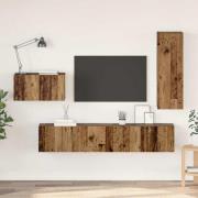vidaXL TV-bänkset 4 pcs Gammalt trä 30.5 x 30 x 90 cm Konstruerat trä