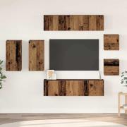 vidaXL TV-skåpsset 8 pcs Gammalt trä 30.5 x 30 x 60 cm Konstruerat trä
