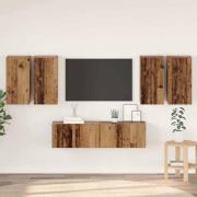 vidaXL TV-bänkset 6 pcs Gammalt trä 60 x 30 x 30 cm Konstruerat trä