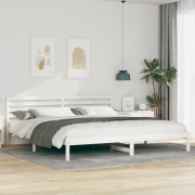 vidaXL Sängram med huvudgavel Vit 180 x 210 cm Massiv furu