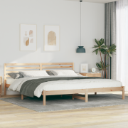 vidaXL Sängram med huvudgavel Brun 180 x 220 cm Massiv furu
