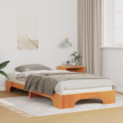 vidaXL Sängram med lagring Brun 80 x 210 cm Massiv furu