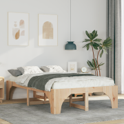 vidaXL Sängram med lagring Brun 120 x 200 cm Massiv furu