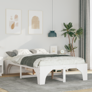 vidaXL Sängram med lagring Vit 120 x 190 cm Massiv furu