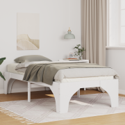 vidaXL Sängram med lagring Vit 75 x 190 cm Massiv furu