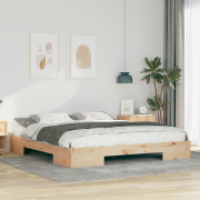 vidaXL Sängram med lagring Brun 180 x 200 cm Massiv furu