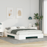 vidaXL Sängram med lagring Vit 140 x 200 cm Massiv furu
