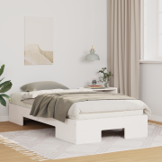 vidaXL Sängram med lagring Vit 100 x 200 cm Massiv furu