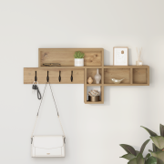 vidaXL Väggmonterad Klädhängare artisan ek 100 x 12 x 43.5 cm