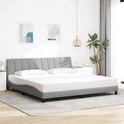 vidaXL Sängram utan madrass ljusgrå 200x200 cm tyg