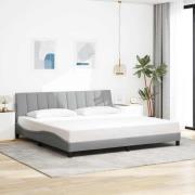 vidaXL Sängram utan madrass ljusgrå 200x200 cm tyg