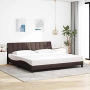vidaXL Sängram utan madrass mörkbrun 200x200 cm tyg