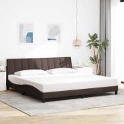 vidaXL Bed Frame without Mattress "Hanko" Dark Brown 200x200cm Fabric