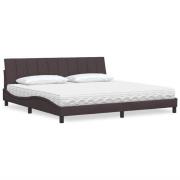 vidaXL Bed with Mattress "Hanko" Dark Brown 200x200 cm Fabric