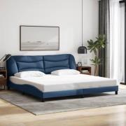 vidaXL Bed Frame without Mattress "Hvar" Blue 200x200 cm Fabric