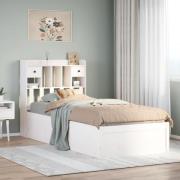 vidaXL Sängram utan madrass vit 90x200 cm massiv furu