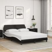 vidaXL Bed Frame "Dover" Black&White 140x190 cm Faux Leather