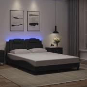 vidaXL Bed Frame "Viana" with LED without Mattress Grey 140x190 cm