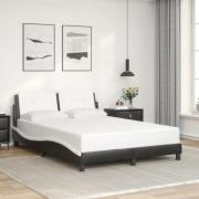 vidaXL Bed Frame without Mattress "Zadar" Black and White 140x190 cm F...