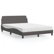 vidaXL Bed with Mattress "Dover" Grey 140x190 cm Faux Leather