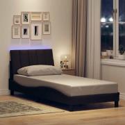 vidaXL Bed Frame without Mattress "Hanko" Dark Brown 90x190cm Fabric