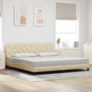 vidaXL Bed Frame without Mattress Cream 200x200 cm Fabric