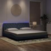vidaXL Bed Frame with LED without Mattress Dark Grey 200x200 cm Velvet