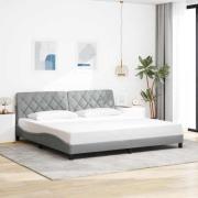 vidaXL Bed Frame without Mattress Light Grey 200x200 cm Fabric